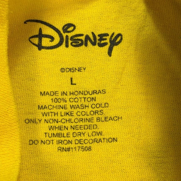 Disney Mens T-Shirt Sz Large Yellow Graffiti Mickey Mouse Graphic Streetwear Tee - Picture 2 of 6